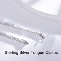 Chaîne de tennis en moissanite ronde Kirin 3mm 4mm 5mm GH VVS plaquée rhodium, collier de tennis OEM ODM