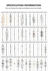 Poteau de balustrade d'escalier classique en <span class=keywords><strong>fer</strong></span> <span class=keywords><strong>forgé</strong></span>, antirouille, étanche, installation facile, rail décoratif <span class=keywords><strong>intérieur</strong></span> pour appartement - Product Image 5