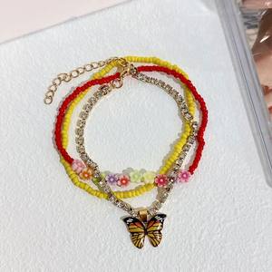 Ensemble de <span class=keywords><strong>cheville</strong></span> de style plage tissé à la main perlé <span class=keywords><strong>cheville</strong></span> fraise amour frange pendentif <span class=keywords><strong>cheville</strong></span> avec <span class=keywords><strong>papillon</strong></span> - Product Image 2