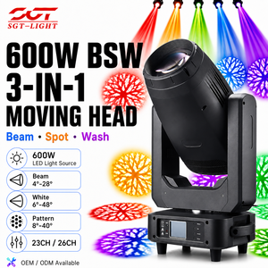 Luz Móvil LED 600W BSW 3en1 con Control DMX512, Construcción de Aluminio RGBW - <span class=keywords><strong>Proyector</strong></span> de Escenario para Festivales de Música - Product Image 1