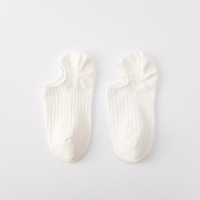 Chaussettes invisibles pour femmes, en coton pur, à double aiguille, motif uni, fines, antidérapantes, pour l'été, vente en gros