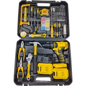 Cisivis - Juego de Taladro Inalámbrico de 118 Piezas, Atornillador de Impacto de Doble Velocidad, Batería de Litio de 18 V, Herramienta Industrial para Trabajos de Bricolaje en Madera y Acero, ODM - Product Image 4