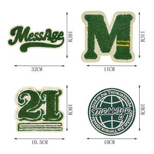 Certified Factory Large Laser Cut Contrast Color Iron <b>On</b> 21 Number Letter Logo Custom Chenille <b>Patch</b> For Clothing - Product Image 4