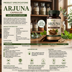 Complément Herbal Arjuna : Capsules Végétales à Base d'Extraits Solvés pour la Croissance Capillaire et le Soutien Immunitaire – Usage Adulte, Applications Cosmétiques et Santé - Product Image 1