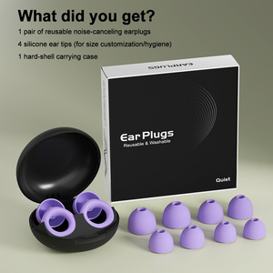 Bouchons d'oreilles en silicone CEMHO, réduction du bruit, réutilisables, confortables, pour la méditation, les voyages en avion, la natation, les étudiants, le bureau, doux, durables, non toxiques - Product Image 1