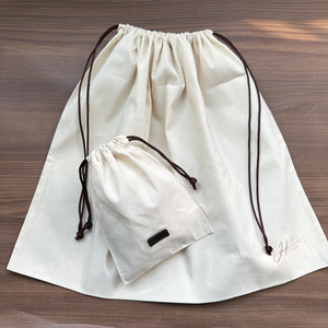 Sac de rangement en coton et lin épais, anti-poussière, recyclable, avec poche à cordon, pour le rangement des bijoux et la classification des vêtements - Product Image 4