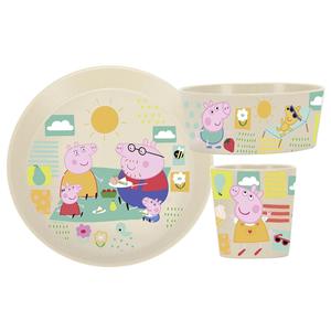 ชุดอาหารเปปป้าพิก 3 ชิ้น ประกอบด้วยจาน ชาม และแก้วน้ำสำหรับเด็ก - Product Image 1