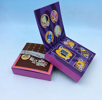 Boîtes cadeaux rigides en forme de livre, personnalisées, imprimées, gaufrées, laminées mat, avec paillettes, en aluminium, pour bonbons et chocolats
