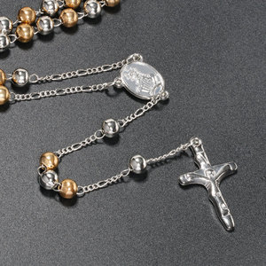 Collier de prière <span class=keywords><strong>avec</strong></span> perles de 6 mm, chapelet catholique, croix longue, perles, Jésus, Vierge <span class=keywords><strong>Marie</strong></span>, colliers religieux - Product Image 5