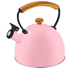 Théière sifflante moderne en acier inoxydable pour cuisinière, chauffe-<span class=keywords><strong>eau</strong></span> avec revêtement coloré, poignée en alliage de zinc - Product Image 3