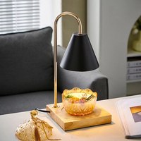 Lampe chauffe-bougie électrique en verre à luminosité réglable, avec boîte colorée à 5 couches, marque privée, pour aromathérapie, vente en gros
