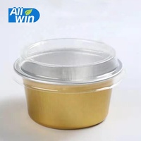 Boulangerie Moules Conteneur Jetable En Aluminium Pan Ckae Tasse pour Alimentaire Or Feuille D'aluminium Métal Profond Rond Plateau De Cuisson Allwin Accepter
