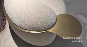 Sofá Seccional Curvo Nórdico con Tela de Lana de Cordero de Lujo Ligero, Diseño de Arte Moderno para Espacios Pequeños - Product Image 5