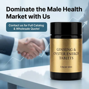 Tabletas de Apoyo a la Vitalidad Masculina de Marca Privada, Ginseng, Ostra, Polvo de Ciervo, Zinc, Magnesio, 0.6g por Tableta - Product Image 4