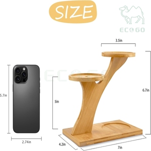 ถาดวางต้นไม้กลางแจ้งสำหรับตกแต่งสวน โต๊ะทำงาน สำนักงาน ทำจากไม้ไผ่ สำหรับใส่กระถางต้นไม้ ไม้อวบน้ำ  พร้อมที่เก็บของและขาตั้งสำหรับต้นไม้ในร่ม - Product Image 4