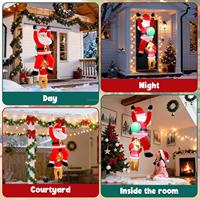 Père Noël gonflable suspendu de 6 pieds avec lumières LED, décoration de Noël gonflable pour la cour, le porche, l'extérieur, la maison, le jardin, les fêtes
