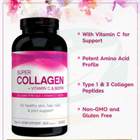 Comprimés de collagène naturel chinois + vitamine C et biotine, complément alimentaire de haute qualité, super comprimés de collagène