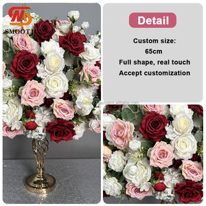 Bola de flores de mesa de boda lisa de 65cm personalizada, elegante arreglo de seda hecho a mano para el Día de San Valentín o bodas elegantes suaves - Product Image 3