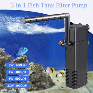 Klein 3-in-1 plastic aquariumfilter met laag waterstand, onderwater, ingebouwde zuurstofgenerator en waterzuivering - Product Image 2