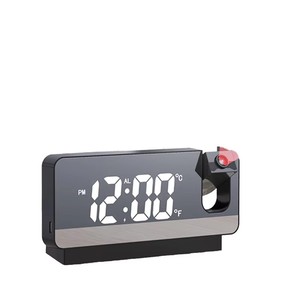 Chiếu Đồng hồ báo thức 360 độ linh hoạt điều chỉnh LED đồng hồ kỹ thuật số Đồng hồ máy chiếu với chức năng bộ nhớ hiển thị nhiệt độ - Product Image 1
