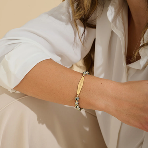 Pulsera de Cordón con Cuentas de Jaspe Dálmata Natural y Barra Grabada de Acero Inoxidable con PVD de Oro de 18K, Joyería con Frase Motivacional para Aliviar el Estrés - Product Image 3