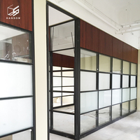 Mobilier de bureau commercial Design moderne bureau insonorisé en aluminium simple double cloison modulaire en verre