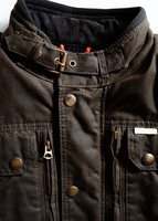 Veste de chasse en toile de canard enduite de cire lourde personnalisée d'usine avec veste de motocycliste doublée de polaire de fourrure