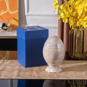 Huevera Italiana de Porcelana Oriental de 1735 con Tapa, Huevera de Lujo Ligero Dorada, Bandeja para Huevos, Exquisita Caja de Regalo para Comedor - Product Image 3