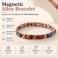 Bijoux magnétiques, bijoux de thérapie magnétique, bracelet à maillons avec pierres turquoise colorées, vente en gros personnalisée pour la vente au détail