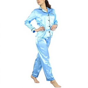 Conjunto de Pijama de Satén de Manga Larga para Mujer, Tallas Grandes, Suave, Cómodo y Transpirable, con Cierre de Botones, Varios Colores, Envío Rápido, Gran Venta - Product Image 5