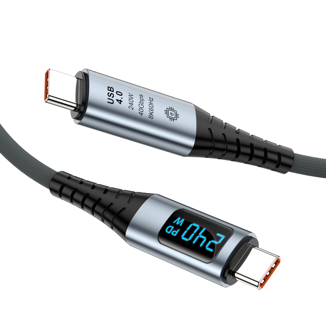Custom logo 240W PD Type C Cable USB 4.0 Cable 8K60Hz 40Gbps USB Type C to USB C Compatible Thunderbolt with Digital Display