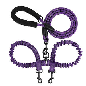 Kingtale-Correa doble para perros, cómoda, sin enredos, con amortiguador, Bungee reflectante, <span class=keywords><strong>2</strong></span> correas para perros para mascotas - Product Image 5