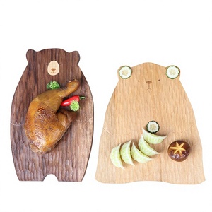 Solid Beech Wood Handmade Nordic Instagram Style Cartoon Bear Children's Dinner <strong>Plate</strong> - Product Image 1