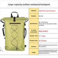 Sac à dos ergonomique en PVC imperméable avec boucle de poitrine réglable pour l'alpinisme et les randonnées en plein air