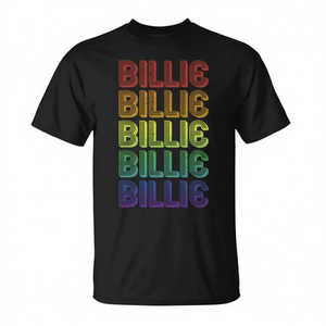 T-shirt personnalisé Billie rétro, design vintage groovy, coupe unisexe, manches courtes, col rond, promotionnel pour adultes - Product Image 2