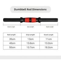 Ensemble de barres d'haltères 35cm-55cm, 2 barres d'haltères, 4 colliers de serrage à rotation, en métal durable, portable, pour la musculation à domicile