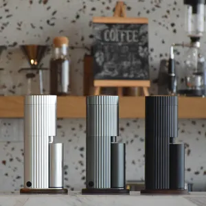 Hot Sale Aluminum Alloy or Walnut Wood Electric Coffee Grinder Portable for Householder Cafe Shops