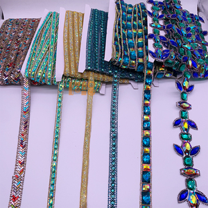 Nastro di pizzo con strass in resina scintillante e perline di cristallo, decorazione per Carnevale di Trinidad, <span class=keywords><strong>Mas</strong></span>, Samba, Rave Festival - Product Image 6