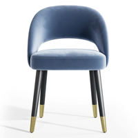 Chaise en rotin moderne Vivaldi 06 avec structure en bois massif et revêtement en lin, chaise confortable pour salon ou salle à manger, pour la maison ou le café