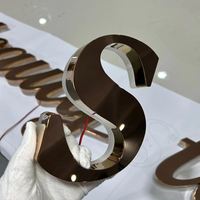Enseigne lumineuse pour magasin, logo 3D doré, lettres en relief LED personnalisées, enseigne rétroéclairée en métal, publicité extérieure, enseigne LED pour entreprise