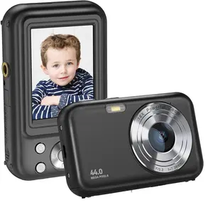 디지털 카메라 울트라 HD 2.7K 미니 캠코더 44MP 2.4 인치 LCD 화면 충전식 아이 컴팩트 레코드 블로깅 캠코더