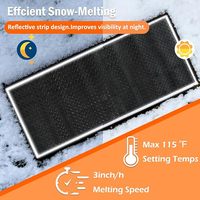 Tapis chauffant en caoutchouc sur mesure de grande taille (11 po x 30 pi) pour la fonte de la neige sur allée, avec bandes réfléchissantes, dégivreur électrique 110 V 1500 W pour extérieur