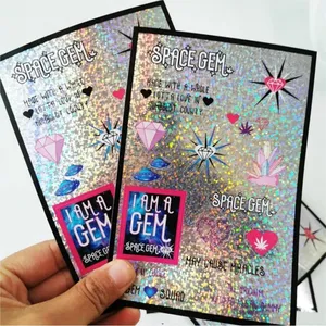 Özel kesim kesim logosu su geçirmez UV Resist Glitter holografik Sticker lazer gümüş Hologram gökkuşağı yapışkan etiket