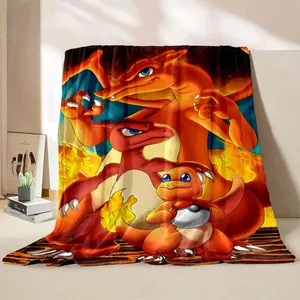 Manta de dibujos animados con estampado de Charizard <span class=keywords><strong>Dracaufeu</strong></span> para niños y adultos, ropa de cama suave y cálida para cama, sofá, manta de viaje - Product Image 1