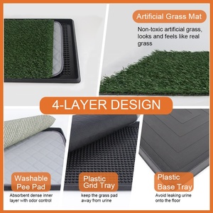 Tapis d'entraînement pour chien à 4 couches avec plateau, pelouse artificielle, toilette pour animaux de compagnie, pour intérieur et extérieur, grande bâche pour chien pour <span class=keywords><strong>appartement</strong></span> et patio - Product Image 2