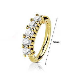 Pendiente de Aro Espiral Brillante de Una Sola Hilera para Nariz y Cartílago, Joyería Corporal Versátil - Product Image 5