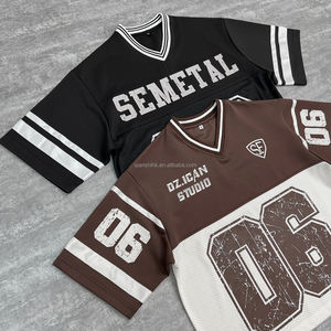 Vente en gros de t-shirts de football décontractés de printemps Fabricant de t-shirts courts Boxy Streetwear de haute qualité T-shirts graphiques surdimensionnés pour hommes - Product Image 2
