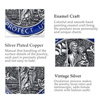 Bracelet Saint Christophe en argent plaqué, émail bleu, protection contre les maux de voyage, chaîne cubaine ajustable, bijoux en gros