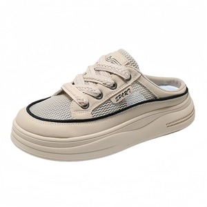 Women's Casual Sandals White Loafers Half slippers Women <b>Soft</b> Comfortable Breathable Casual Sports <b>Shoes</b> PU Upper Rubber Sole - Product Image 1