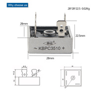 Diode redresseur à pont monophasé KBPC3510 KBPC1510 KBPC2510 KBPC5010